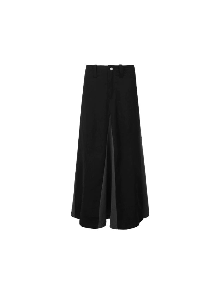 KELIFAN High-Waist Wool Blend A-Line Midi Skirt