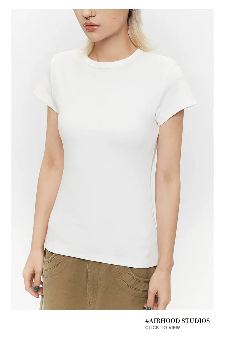 (Clearance) AIRHOOD Casual Slim-fit Front Shoulder Tee