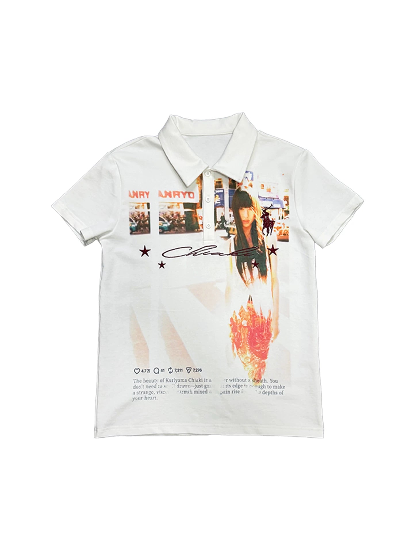 WASE Chiaki Kuriyama 220g Slimming Regular Fit Polo