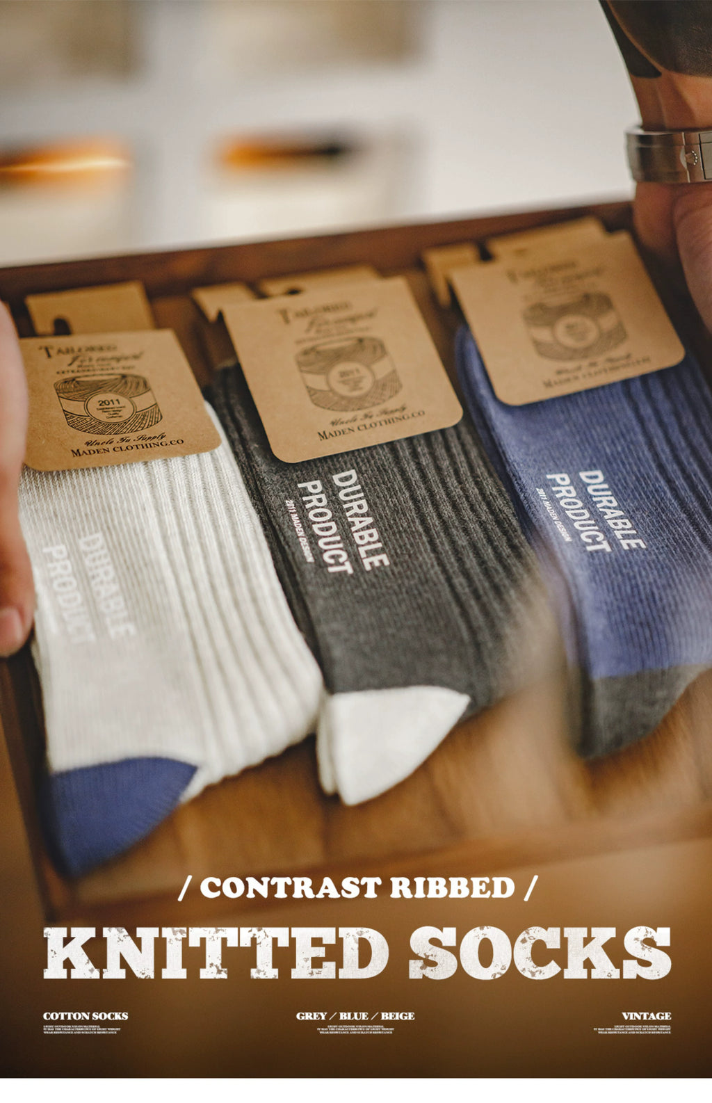 Madden flower yarn knitted medium tube socks t