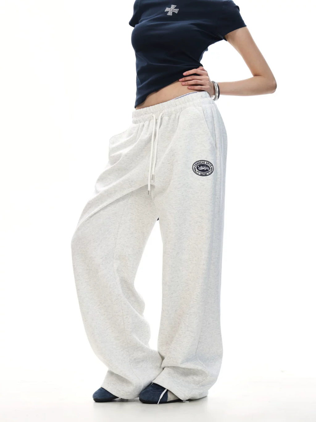 0123Start Vintage Sports Loose Wide Leg Casual Pants