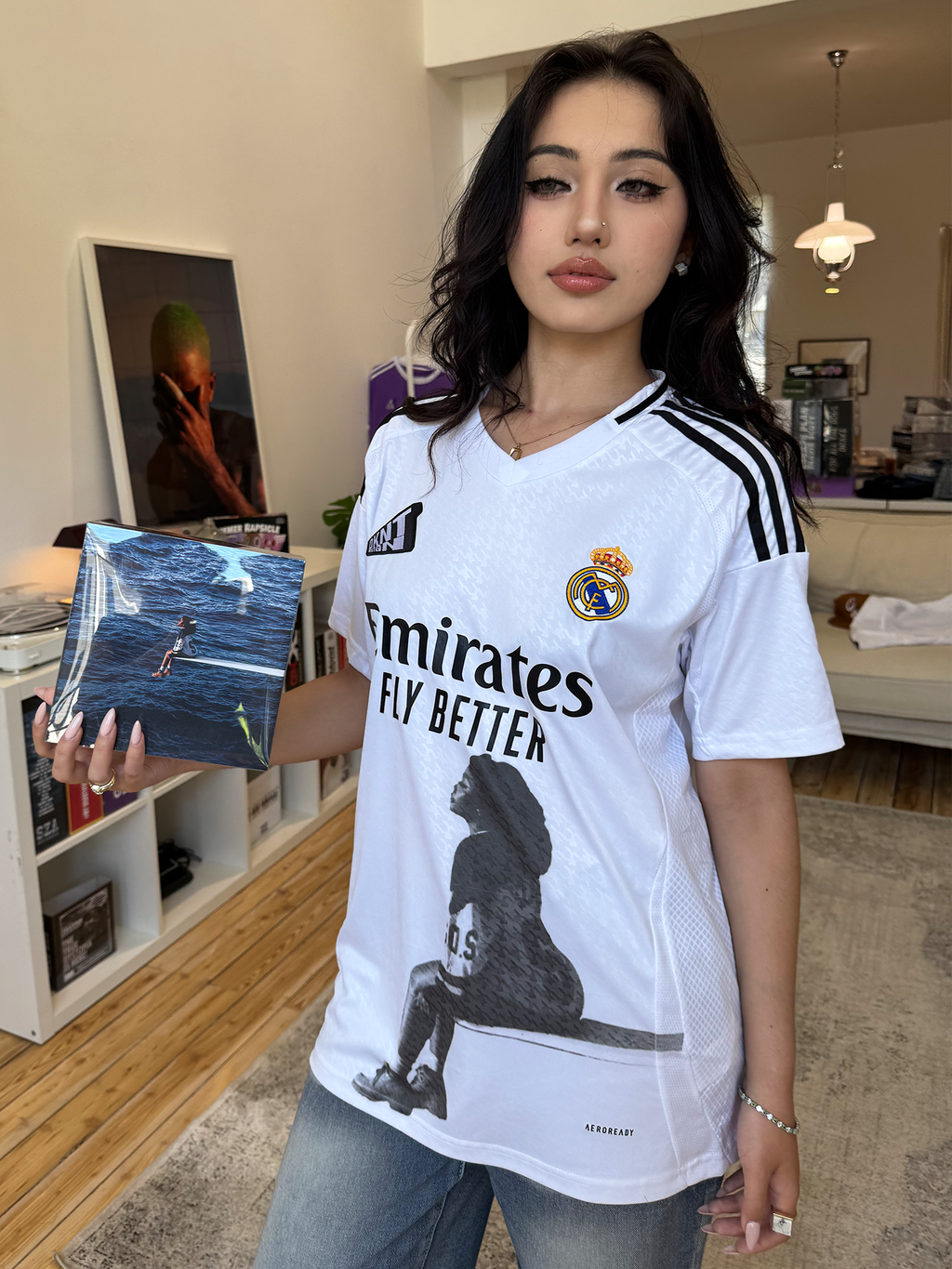 KANYE Casual Portrait Print Tee