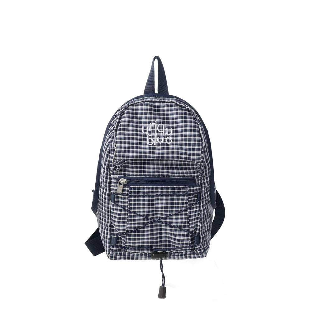 Unique blue Plaid Drawstring Backpack