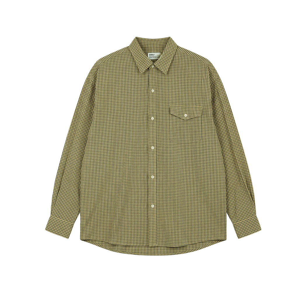 BUTTBILL Plaid Loose-Fit Breathable Long-Sleeve Shirt