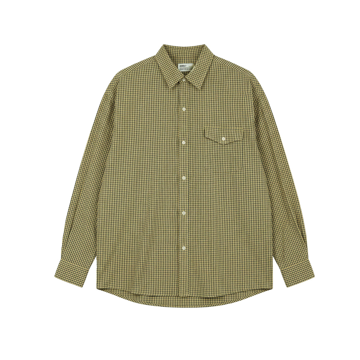 BUTTBILL Plaid Loose-Fit Breathable Long-Sleeve Shirt