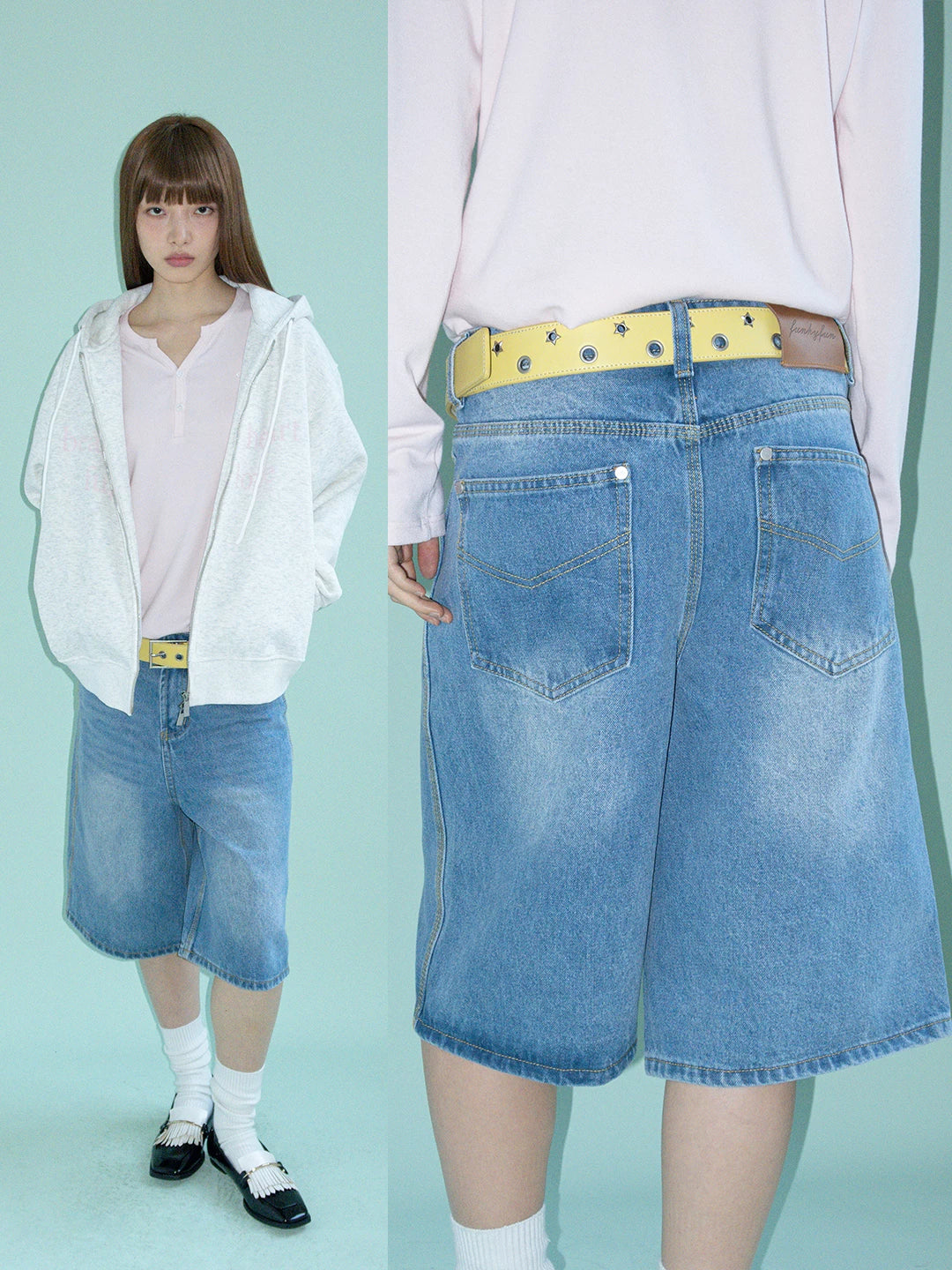 FUNKYFUN Loose Denim Casual Shorts