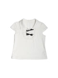 Two days off lab Doll Collar Bow Cropped Tee