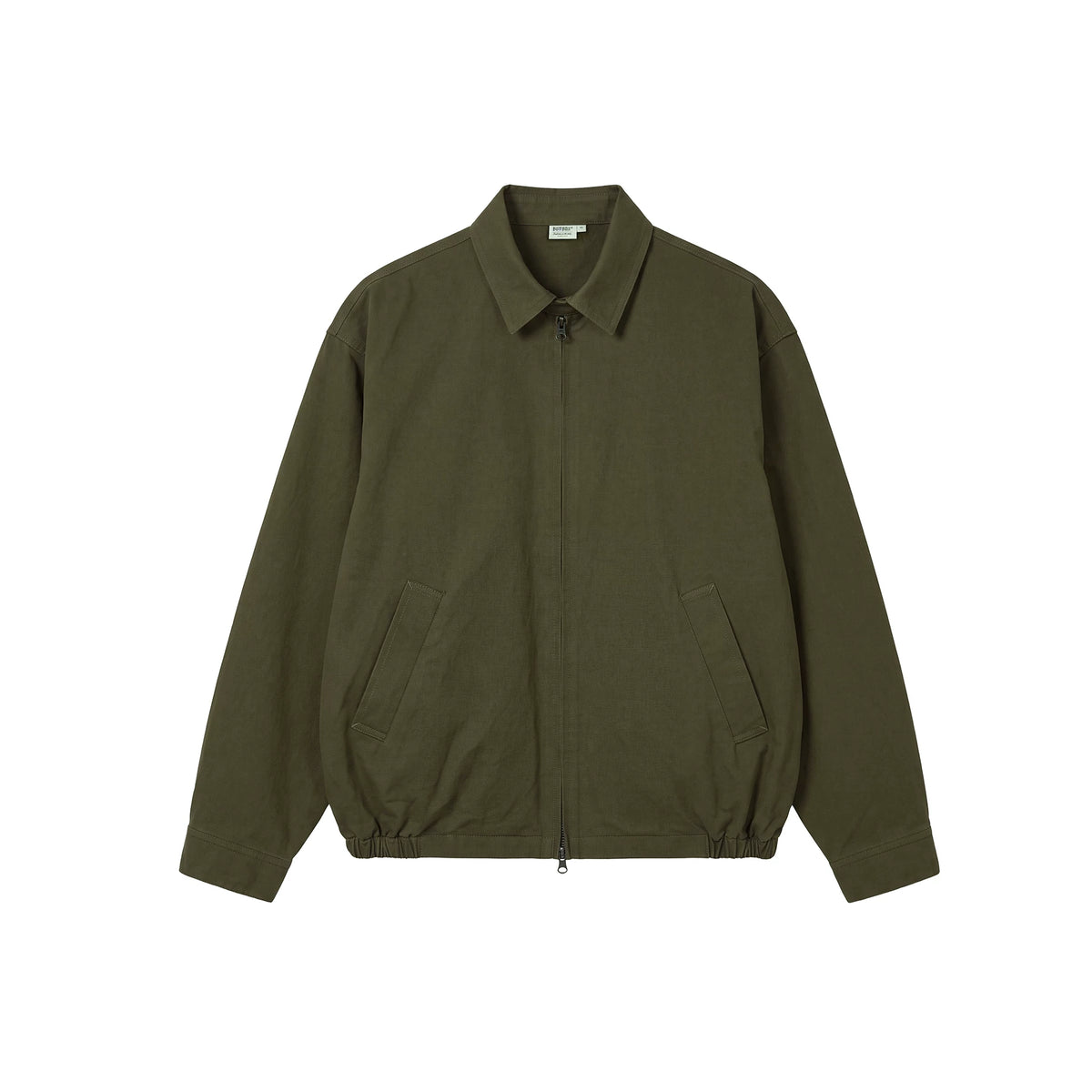 BUTTBILL Relaxed Pima Cotton Spread-Collar Zip Jacket