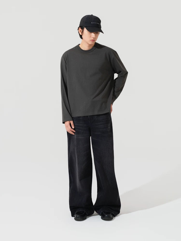 BPCALL Wide and Short Version Comfortable Casual Long Sleeve