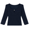KANO Hollow-Out Slim Fit Knit Tee
