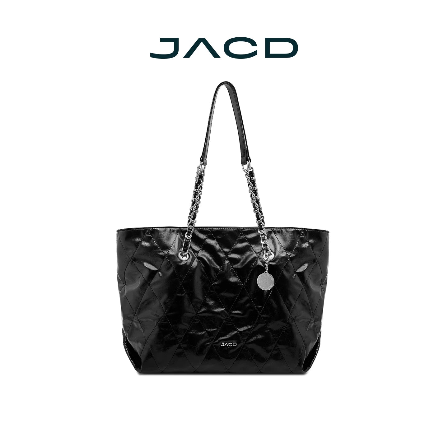JACD Black Chain Large Capacity Tote Bag