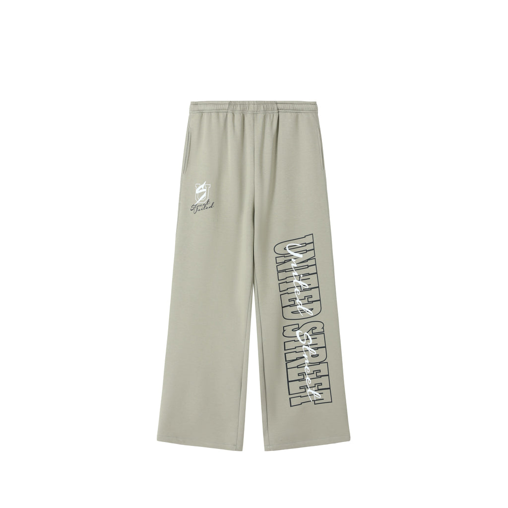 UNITED STREETZ US Letter 400g Breathable Loose Straight-Leg Sweatpants