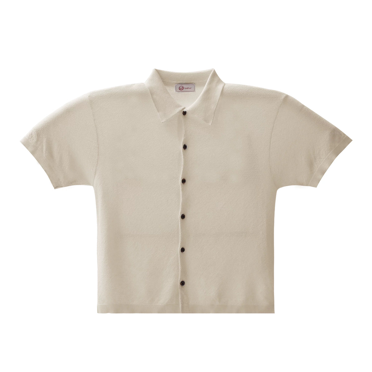 ZOZO FOREST Pineapple Stitch Relaxed Knit Linen Shirt