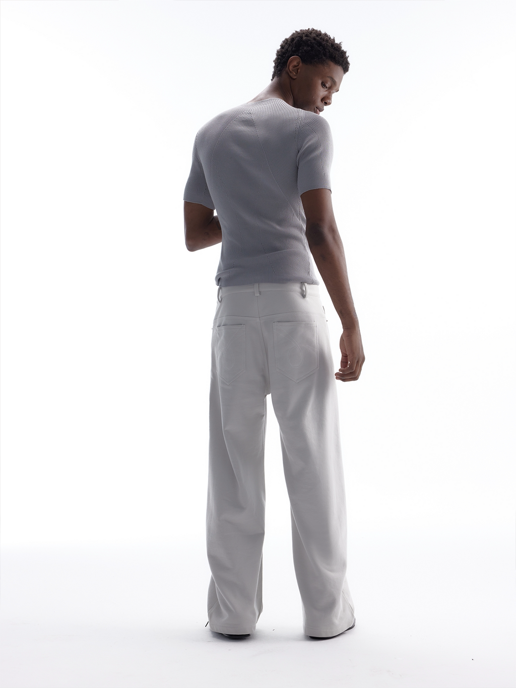 BEVAN UP Tencel Wool 3D Textured Slim Fit Knit Tee