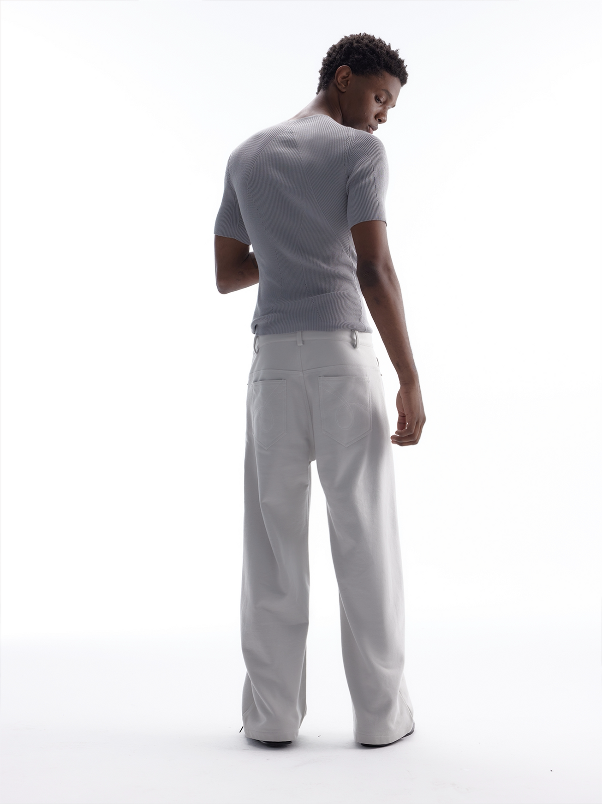 BEVAN UP Tencel Wool 3D Textured Slim Fit Knit Tee