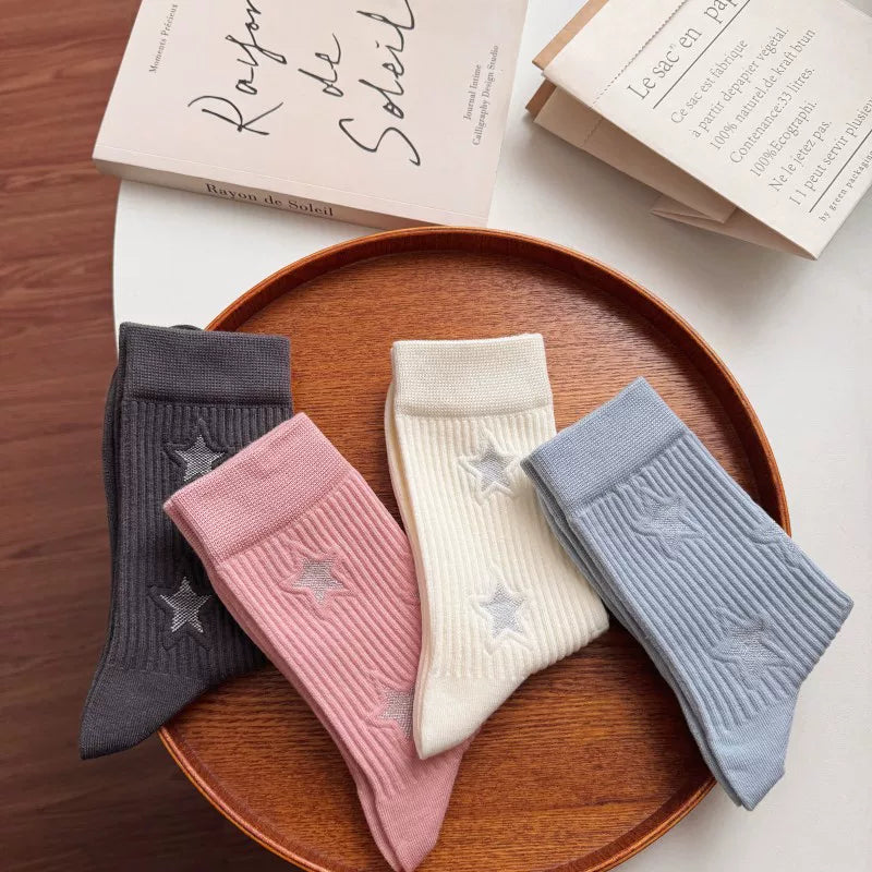Halo Honey Vertical Stripe Moisture-Wicking Mid-Calf Socks