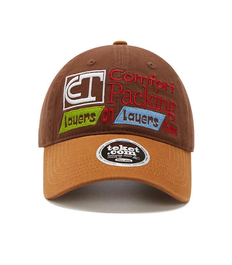 WASC Embroidered Color Block Cotton Baseball Cap