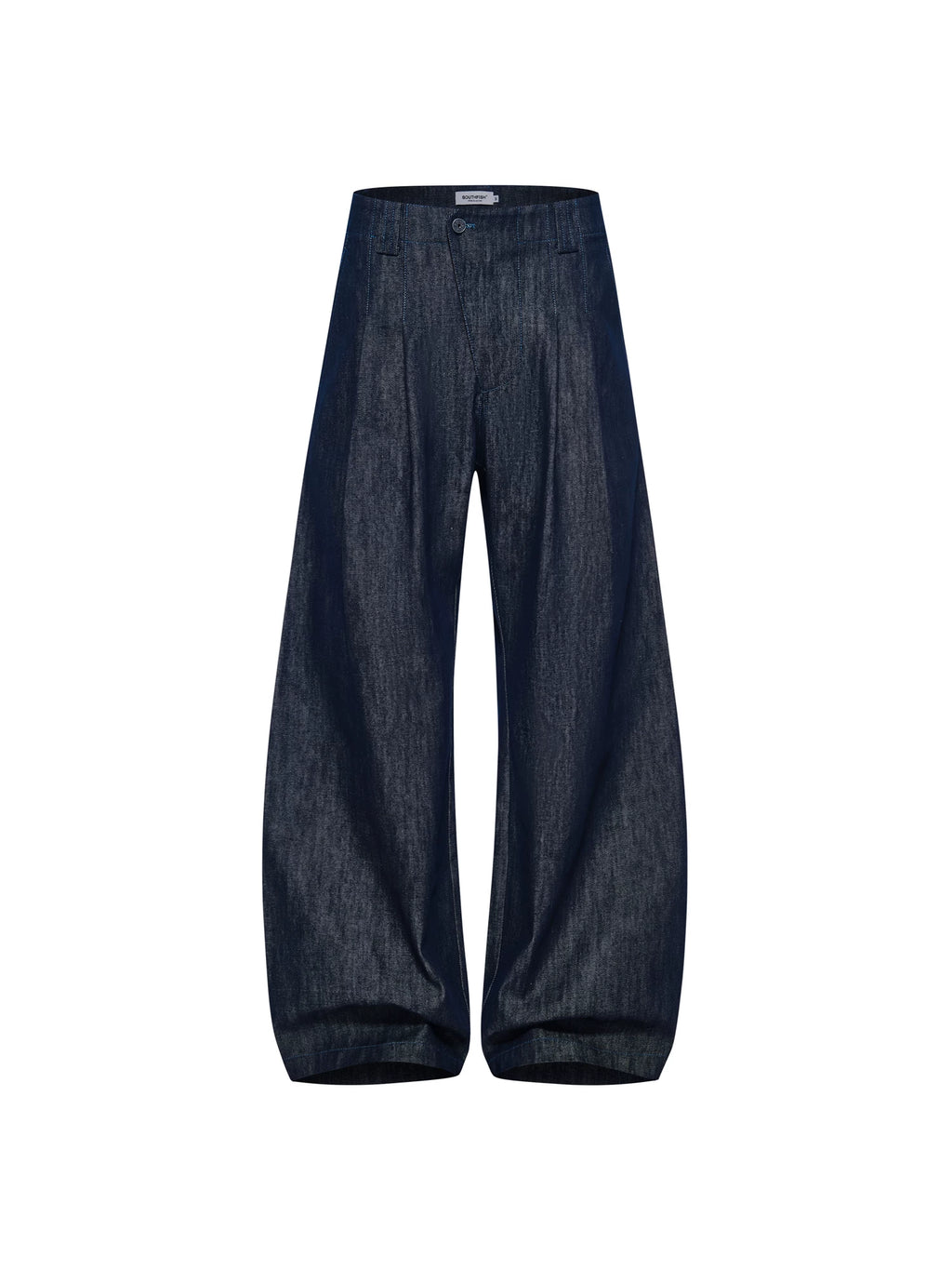 SOUTHFISH Slanted Placket Loose Pleated Silhouette Jeans