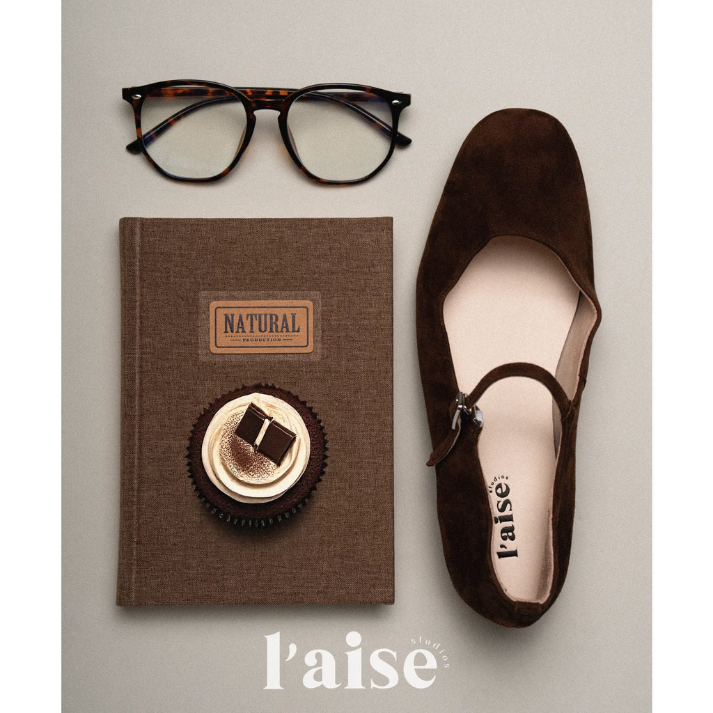 L'aise Suede Chunky Heel Mary Jane