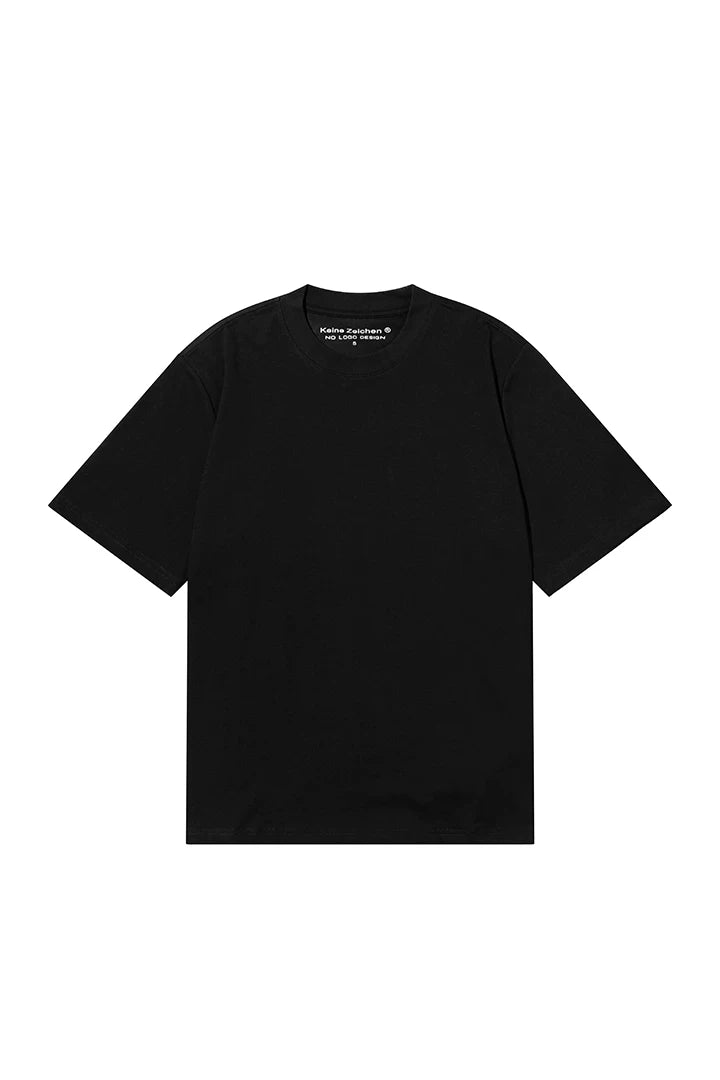 NO LOGO Small Neckline Short and Wide Casual Tee