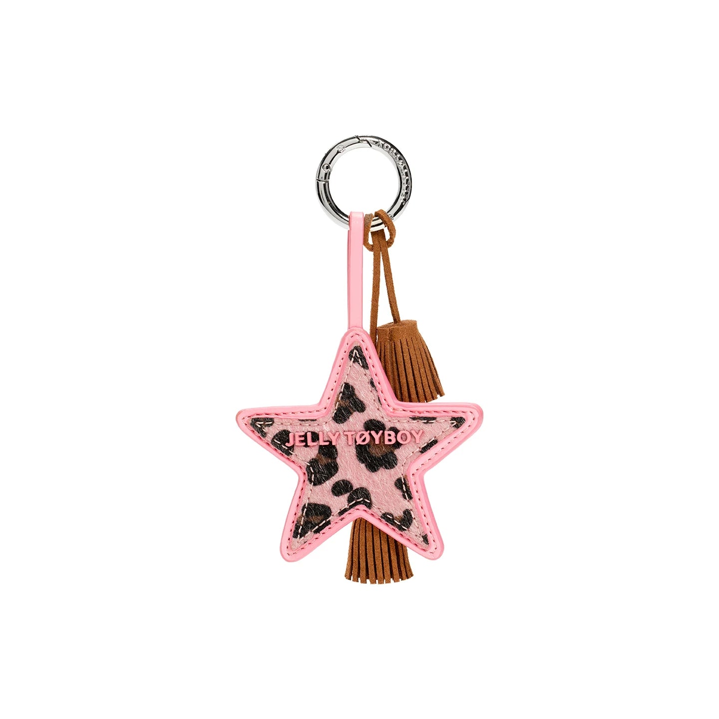 JELLY TOYBOY Brown Faux Leather Leopard Print Bag Charm