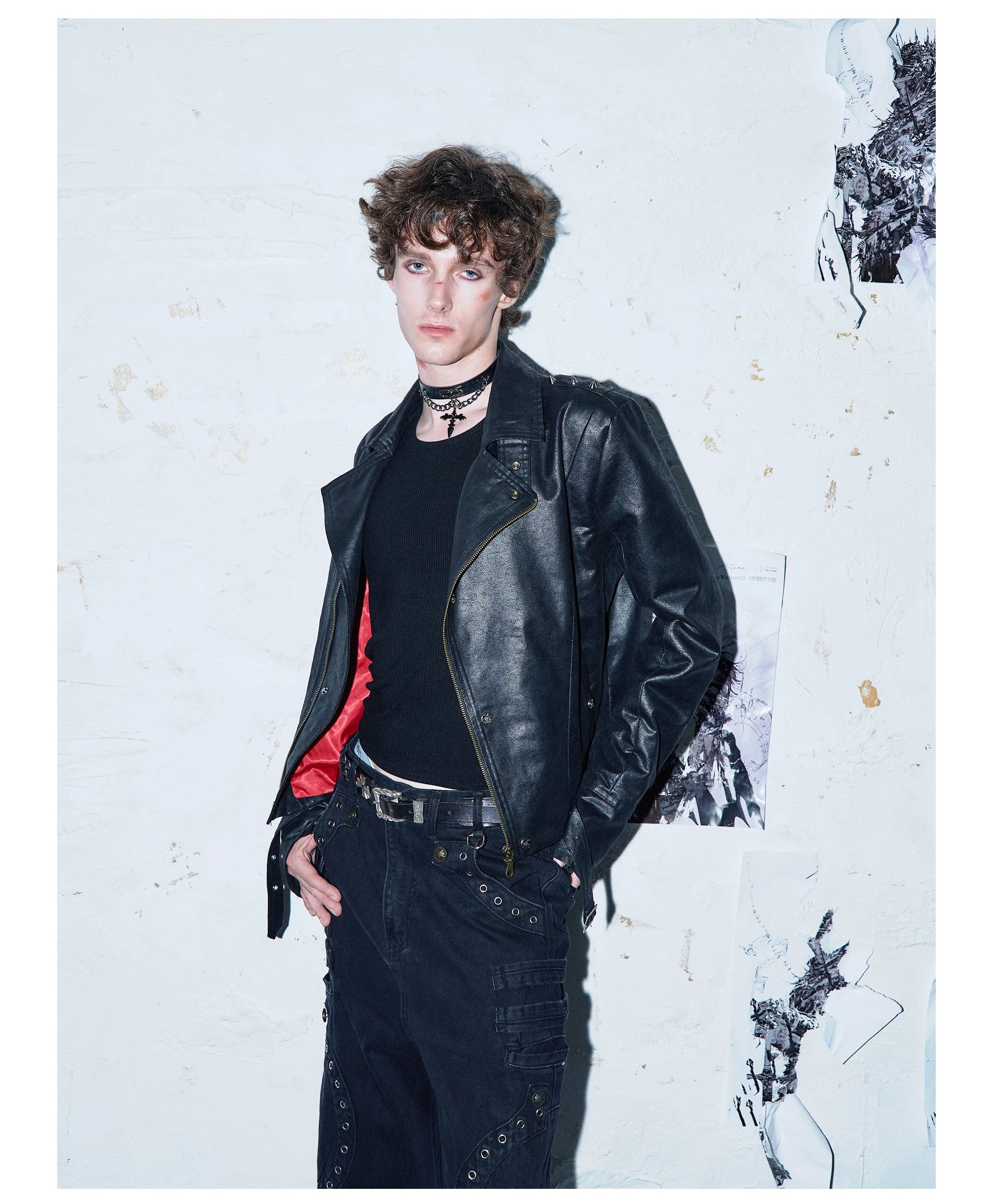 PAIKI Hickey Skull Headphones Leather Jacket