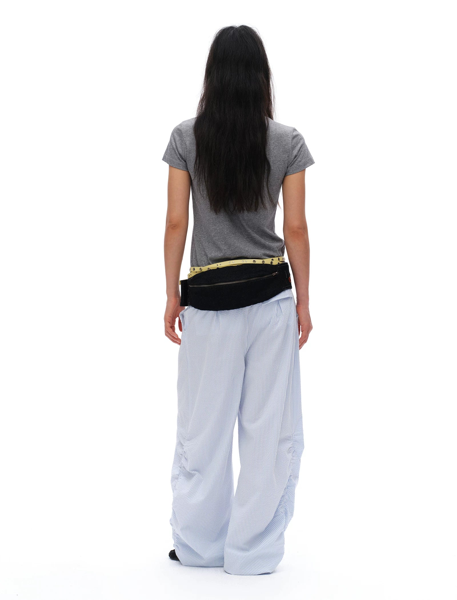 Oinimi Fun Buttonhole Embroidered Denim Fanny Pack
