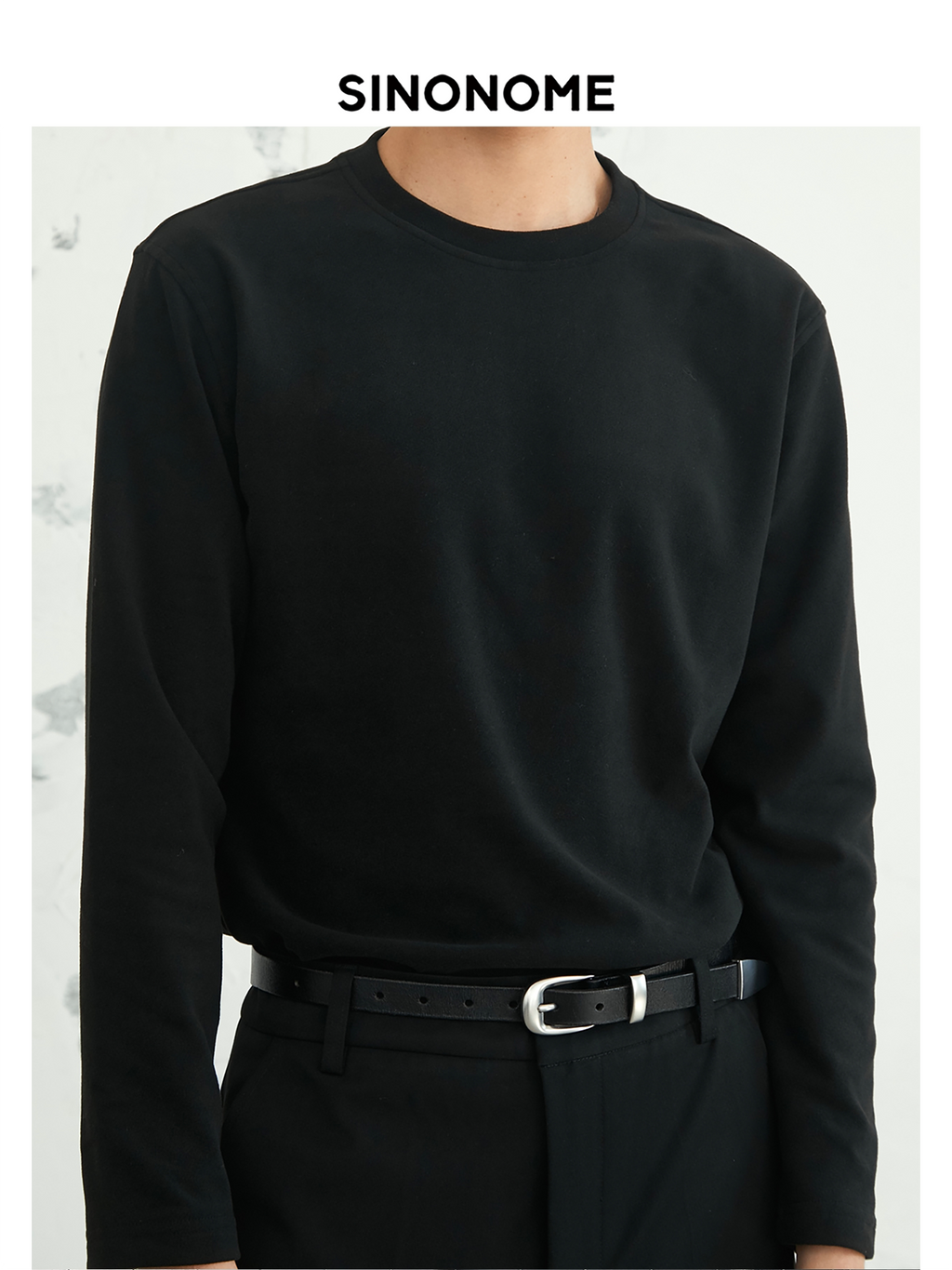 SINONOME Warm and Fleece Slim-fitting Small Turtleneck Long Sleeves