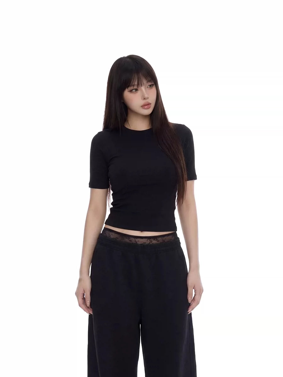 WITHMIN Front Shoulder Slim Fit Simple Versatile Tee