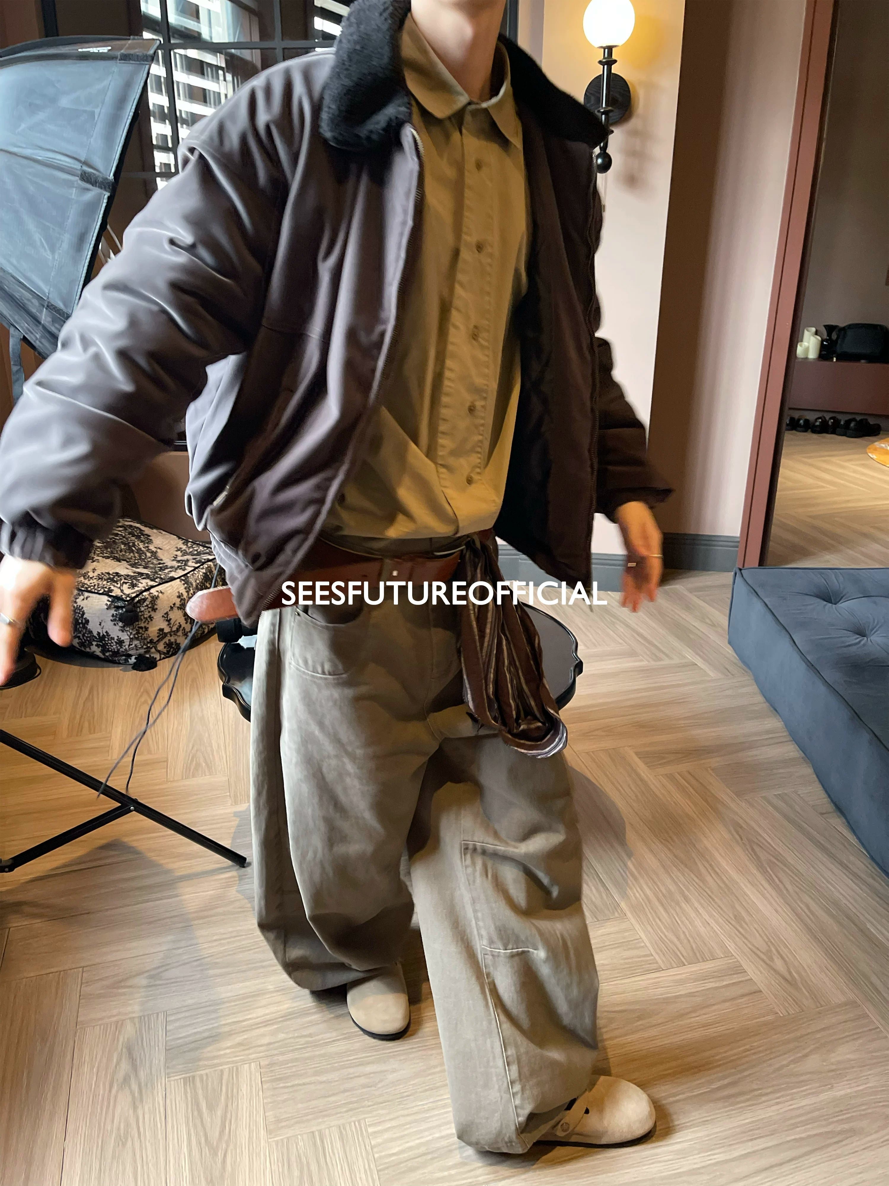 Seesfuture Vintage Loose Wide Leg Casual Pants