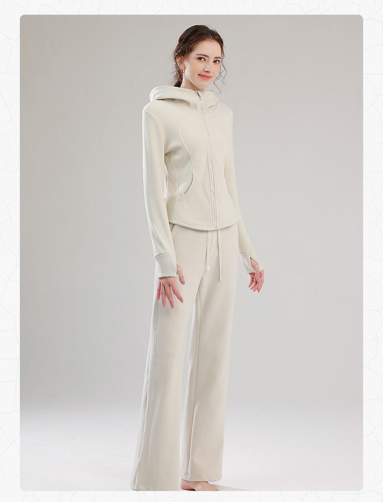 TIANQINGSE Thickened Integrated Fleece Sports Cashmere Set