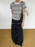 CHEIN CHEN California Sunshine Contrast Stripe Fitted Cropped Tee