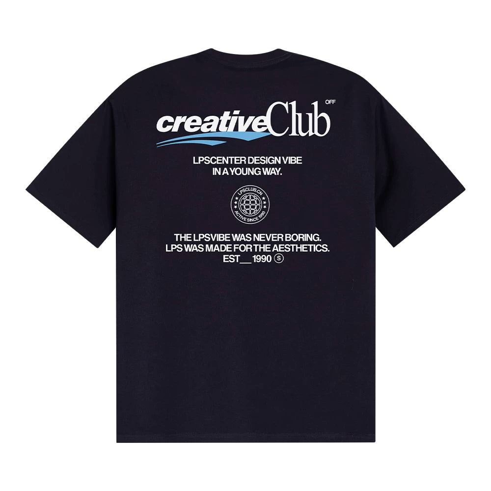 Loopsoon Contrast Print 100% Cotton Relaxed Crew Neck Tee