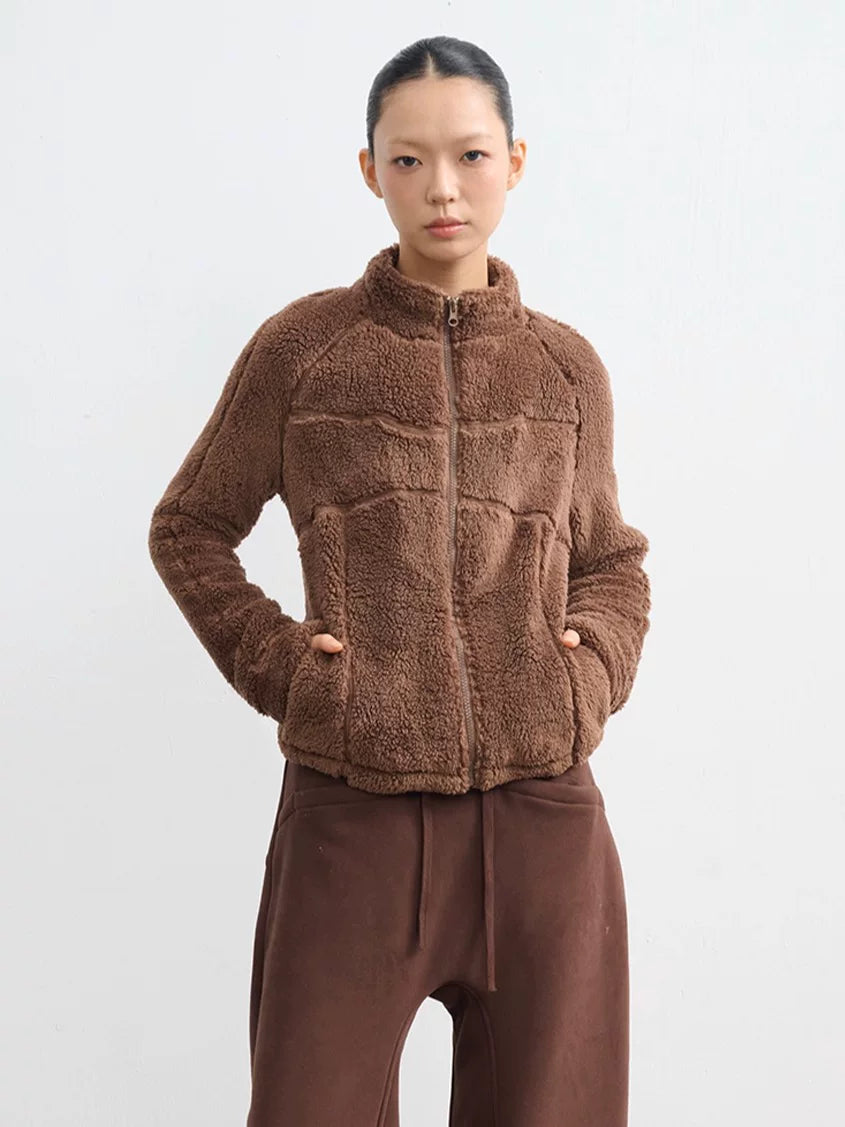 LINY LIBERTY Reversible Polar Fleece Cropped Zip Jacket