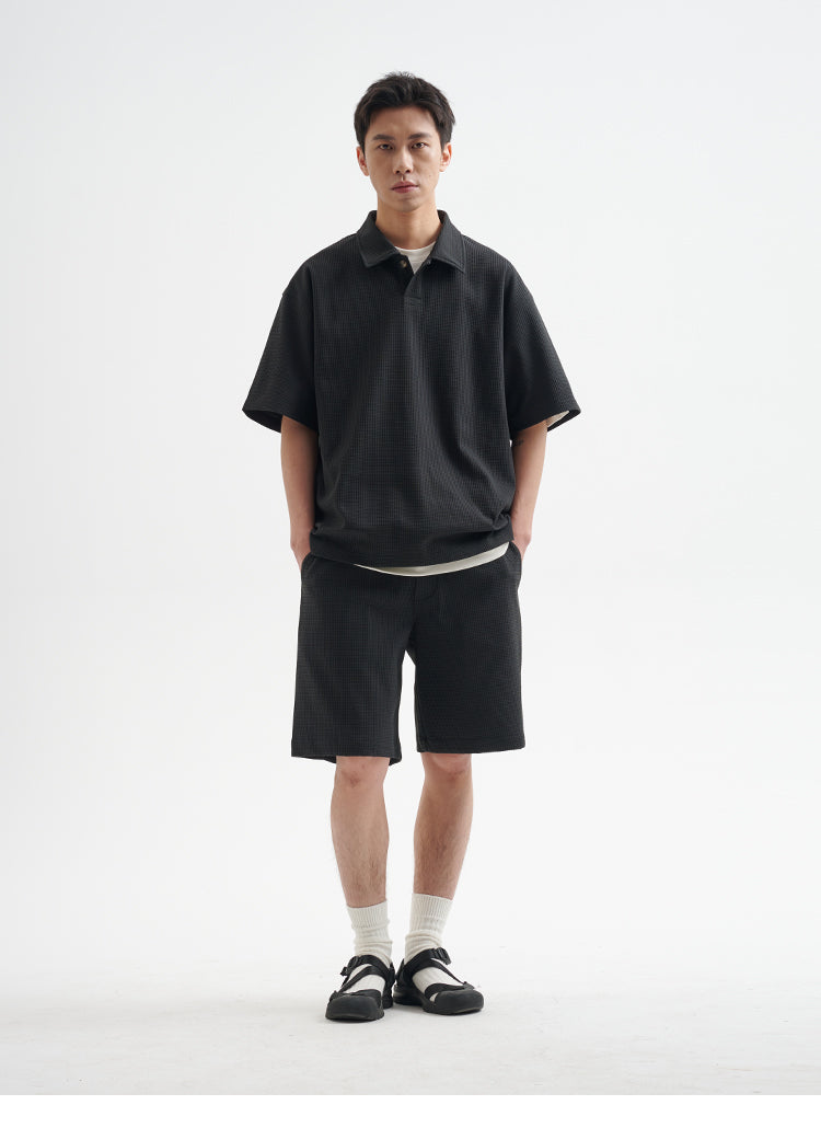 BUTTBILL 25SS Vintage commuter solotex waffle polo shirt
