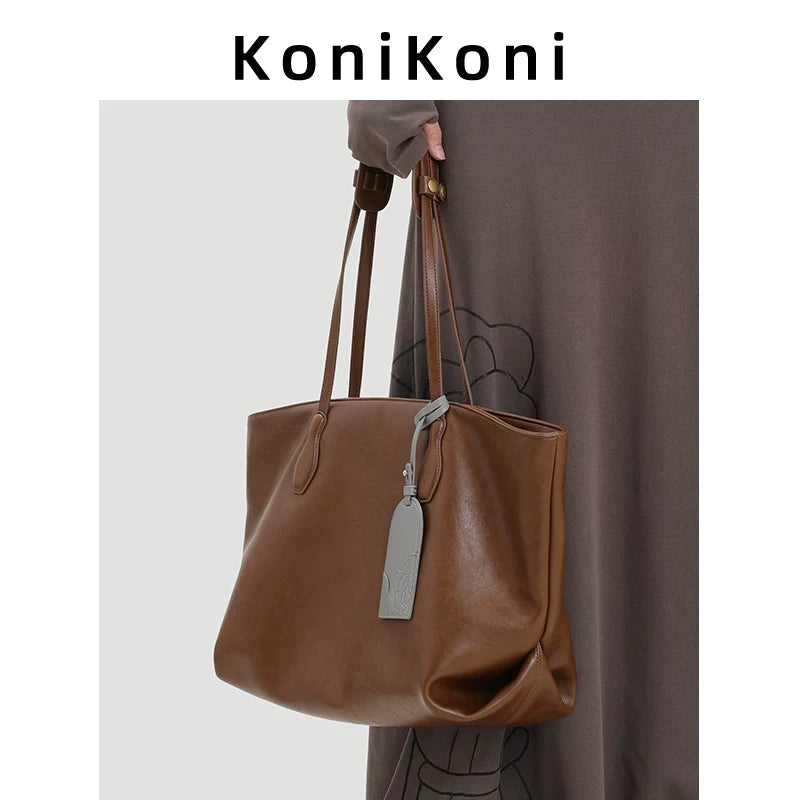 KoniKoni Niche Large Capacity Premium Textured Shoulder Bag