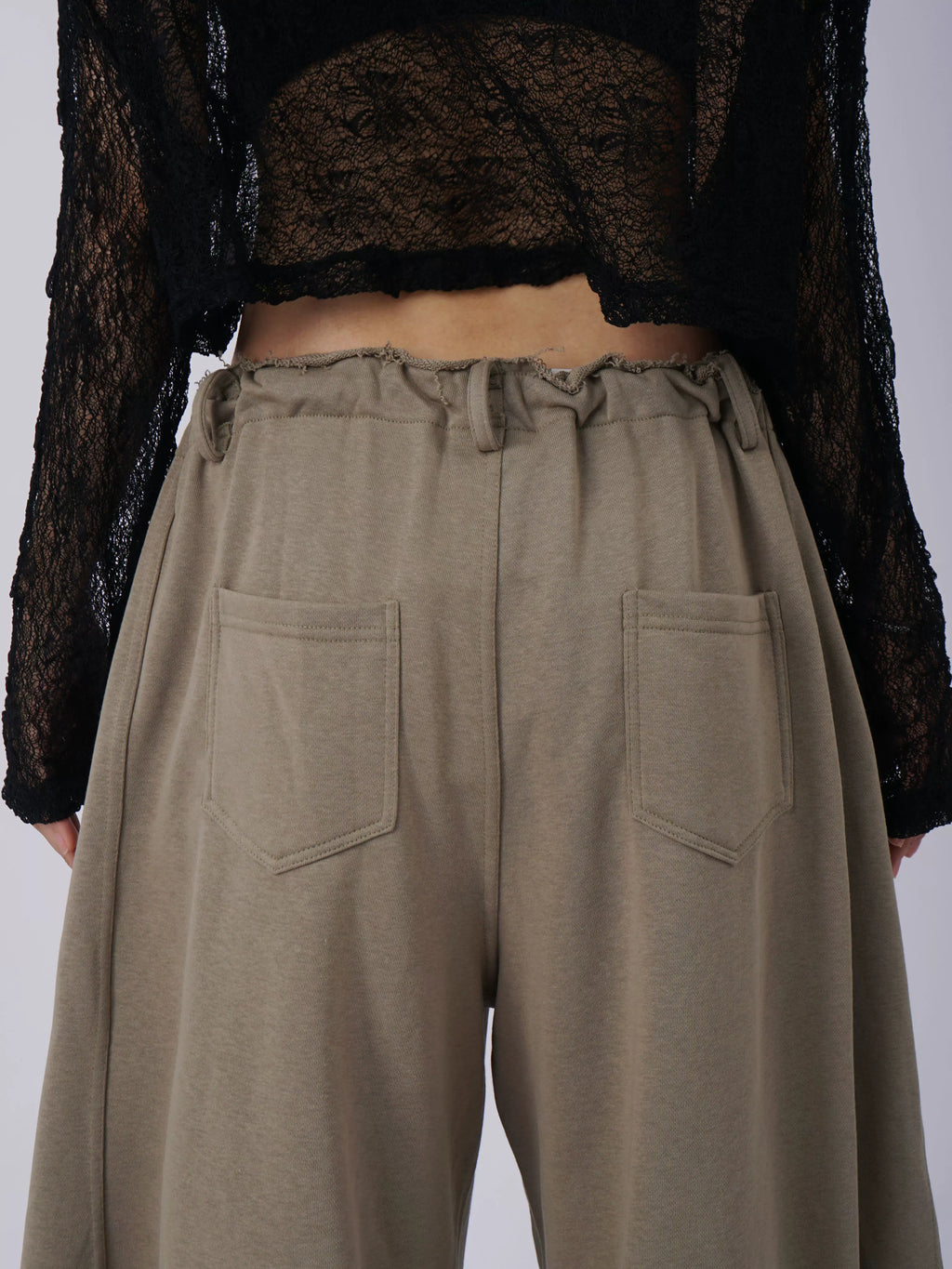SAMUSAN Pleated Waist Loose Wide-leg Pants