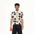 OPENFLY Argyle Breathable Collared Polo Shirt