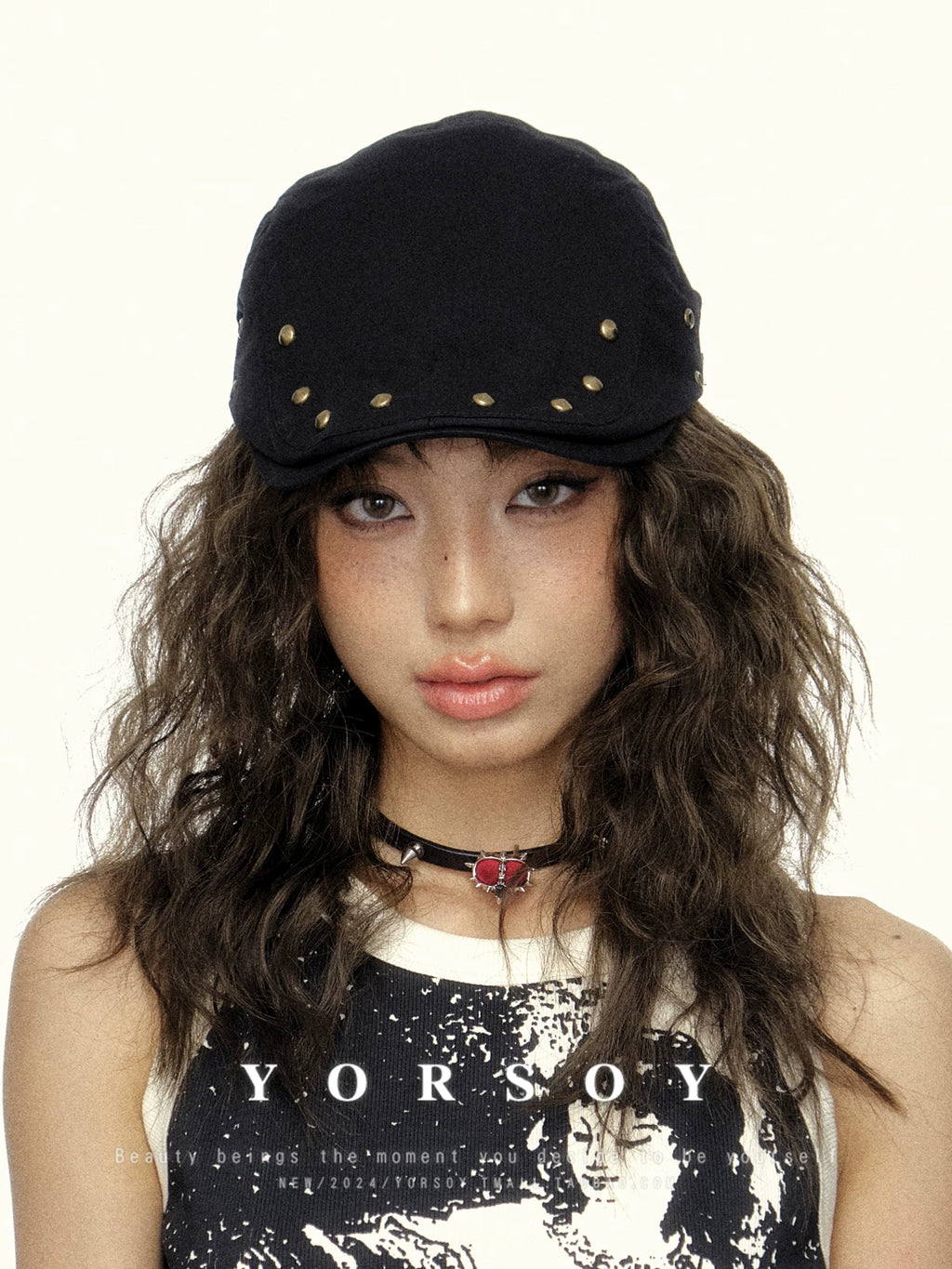 YORSOY Vintage Rivet Hip Hop Beret