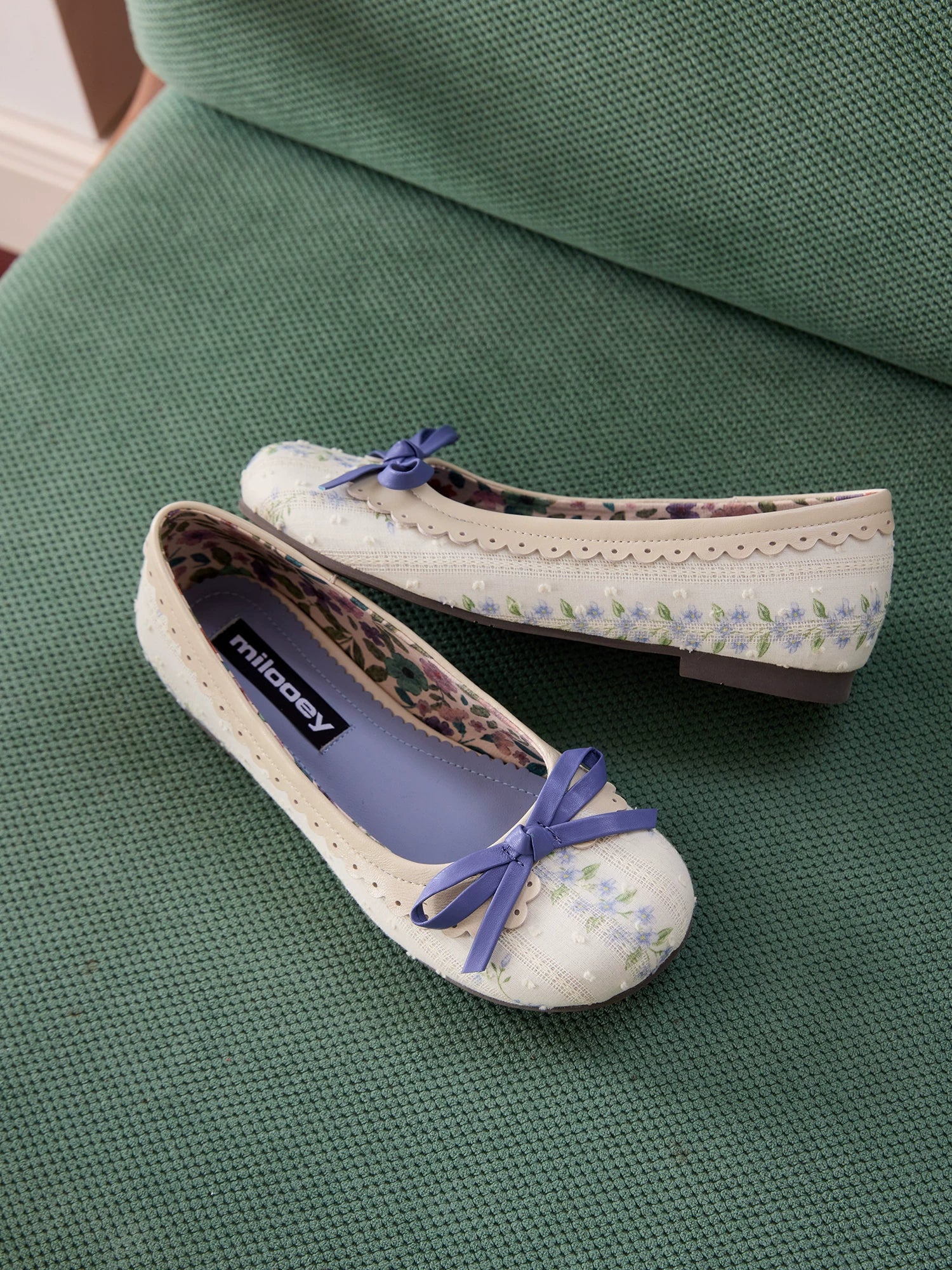MILOOEY Bow-Detail Leather Ballet Flat