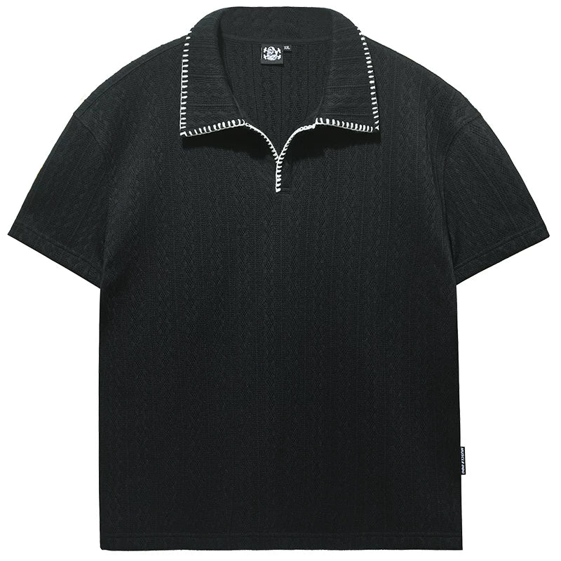 MuscleDog Lapel Loose Casual Sports Tee