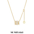 SUMIYAKI Diamond Pendant Rotating Bead Slider Necklace