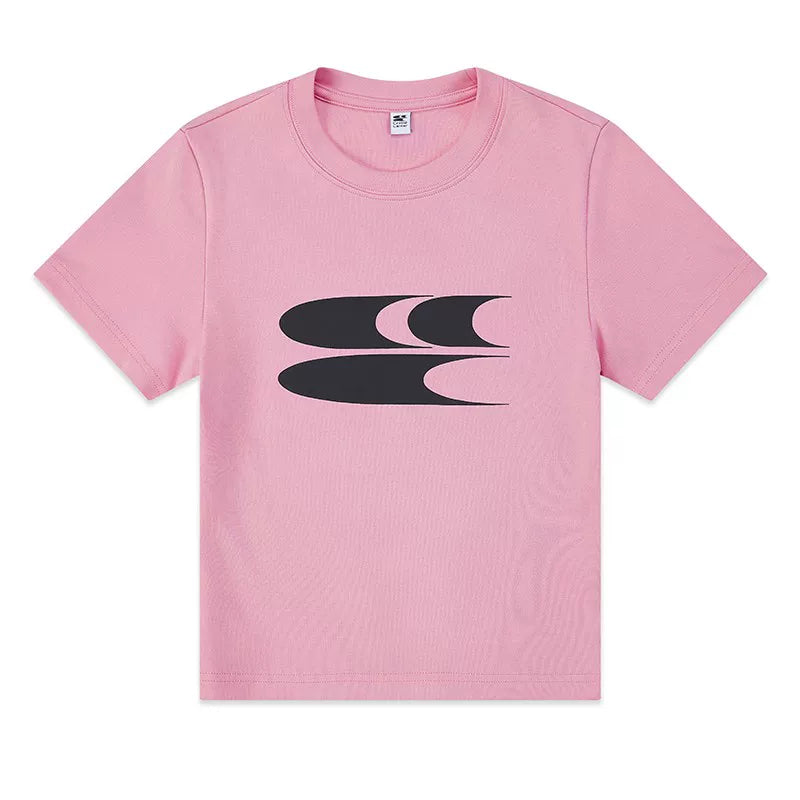 Crying Center Y2K Pink Cropped Fitted Tee
