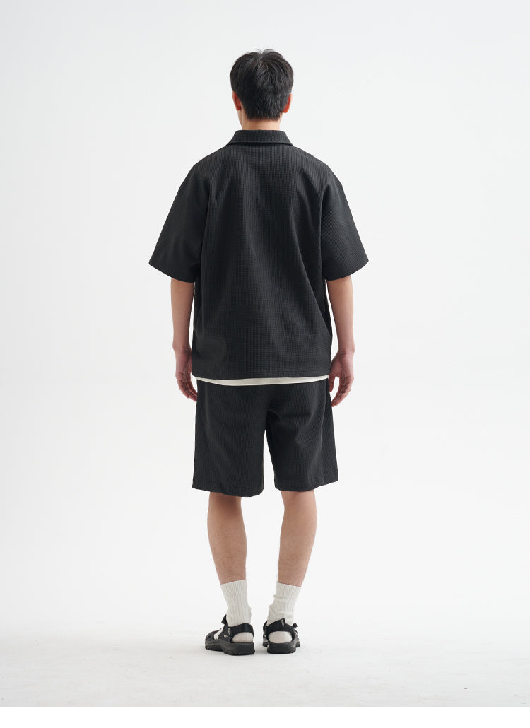 BUTTBILL 25SS Vintage commuter solotex waffle polo shirt