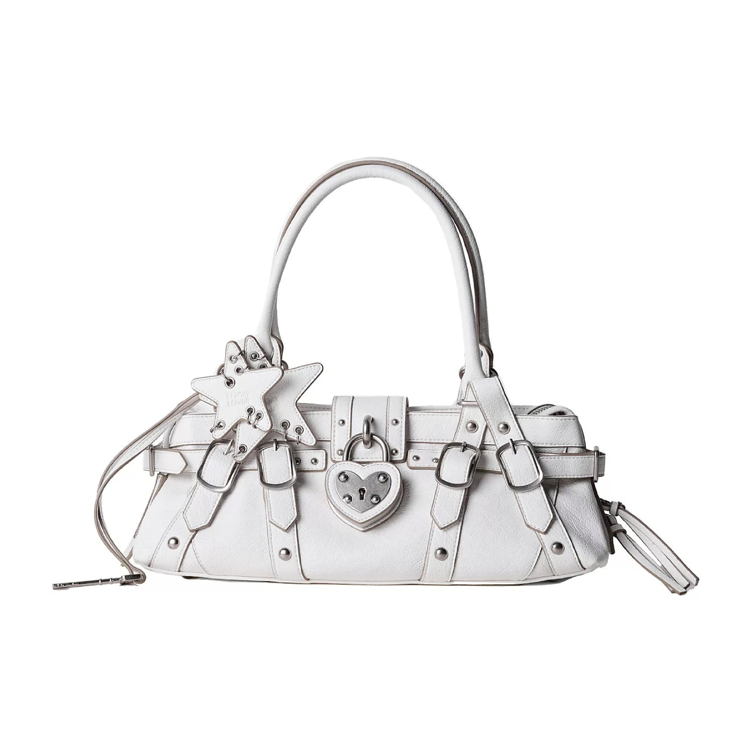 ECODAY Pearl White Faux Leather Zip-Top Crossbody Bag