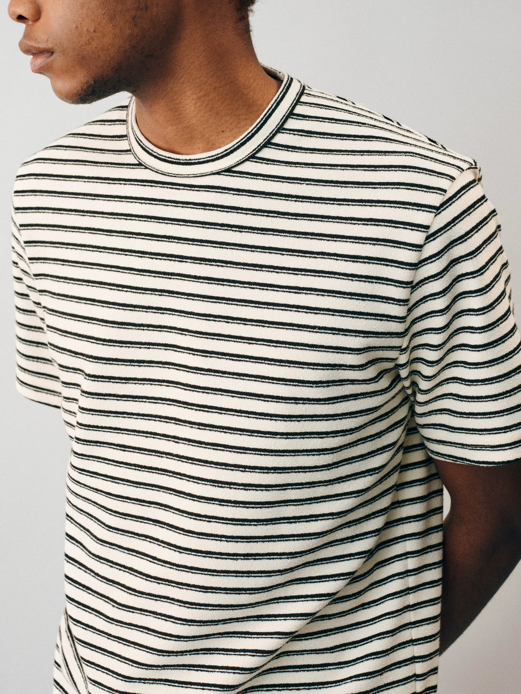 NONRADICAL Textured Striped Breathable Regular Fit Tee