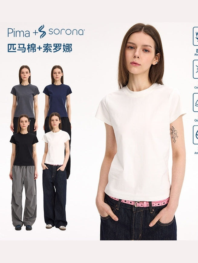 UNF Women 50 Supima + Sorona horse long-staple cotton commuter Boxy tee