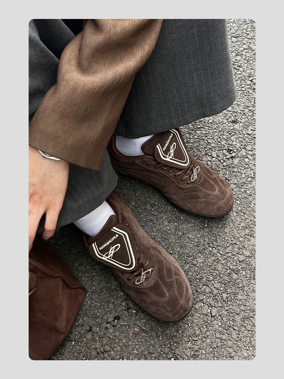 HANQIAORJI Retro Brown Casual Training Shoes