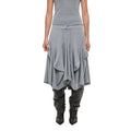 JIKOO Asymmetrical Drawstring Waist Midi Skirt
