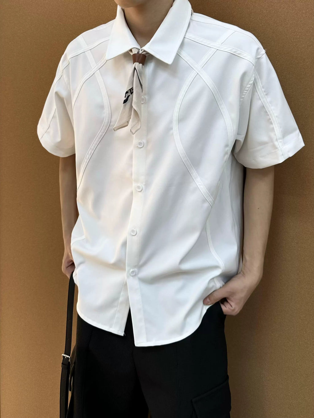 BeOurRule Striped Splicing Structure Shirt